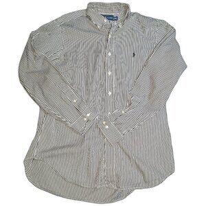 Polo Ralph Lauren Black and White Striped Dress Shirt Classic Fit